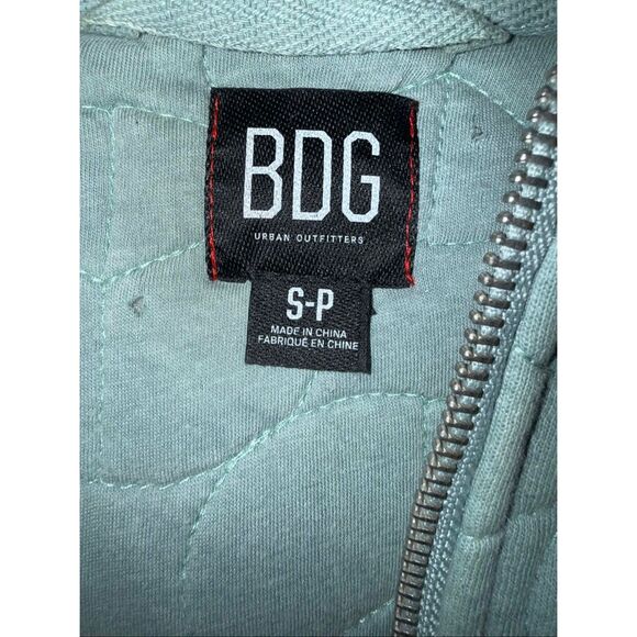 BDG Baby Blue Quilted Full Zip Hooded Sweater Women’s Small - Picture 4 of 8
